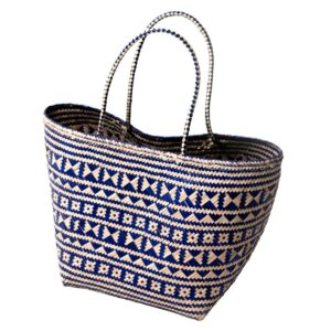 Blaue Einkaufstasche | Strandtasche | Tragetasche KIDUL aus Rattan – Bild 6