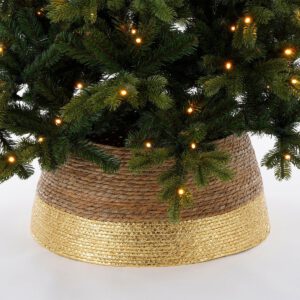 Weihnachtsbaumrock – H26 x Ø50 cm – Seegras – Gold – Bild 4