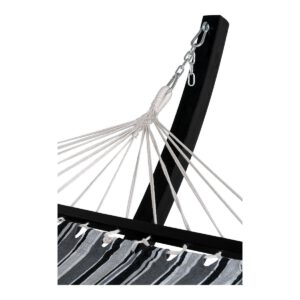 Tripoli Hammock – Hängematte auf Holzständer, Lärche, Polyester/Baumwolle, schwarz/grau/weiß – Bild 6