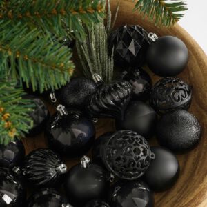 Weihnachtskugel-Set – 60 Stück – Ø7 cm – unzerbrechlich – Schwarz – Bild 2