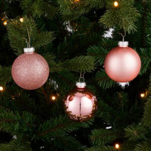 Weihnachtskugel-Set – 26 Stück – Ø7 cm – Glas – Rosa – Bild 2