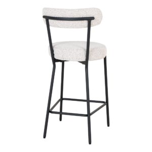 Badalona Counter Chair – Barhocker, weißes Bouclé mit schwarzen Beinen, HN1270 – Bild 4