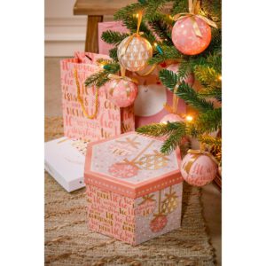 Geschenkset Weihnachtskugeln – 14 Stück – Ø8 cm – unzerbrechlich – Pfirsich, Rosa – Bild 6