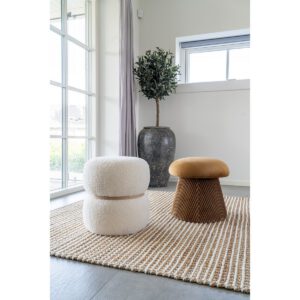 Hampton Pouf – Pouf aus Samt, Ocker, ø41x39 cm – Bild 2