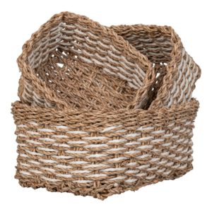 Pala Basket - Korb, Seegras/Papier, natur/weiß, 3er-Set – Bild 3