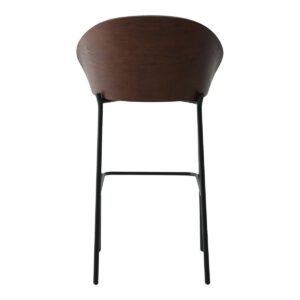 Canelas Bar Chair – Barstuhl, hellgrau mit dunkelbrauner Rückenlehne und schwarzen Beinen – 2er-Set – Bild 4