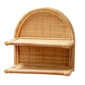 Rattan-Wandregal 30x30 cm | Hängendes kleines Regal TIASA beige – Bild 5