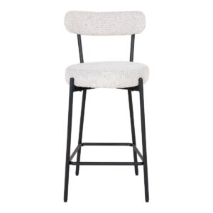 Badalona Counter Chair – Barhocker, weißes Bouclé mit schwarzen Beinen, HN1270 – Bild 2