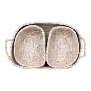 Teixo Basket - Korb, Baumwolle, Beige, 3er-Set – Bild 3