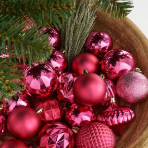 Weihnachtskugel-Set – 60 Stück – Ø7 cm – unzerbrechlich – Fuchsia – Bild 2