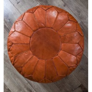 Lederpouf – Cognac glänzend (XL) – gefüllt geliefert – Bild 5