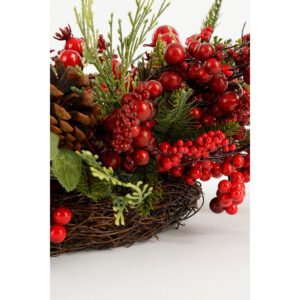 Barney Weihnachtskranz - Ø50 cm - Grün, Rot – Bild 3