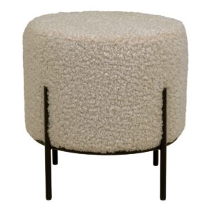 Alford Pouf – Graubraun, künstliches Lammfell, 35,5 x 37 cm – Bild 2