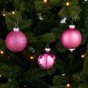 Weihnachtskugel-Set – 42 Stück – Ø7 cm – Glas – Fuchsia – Bild 2