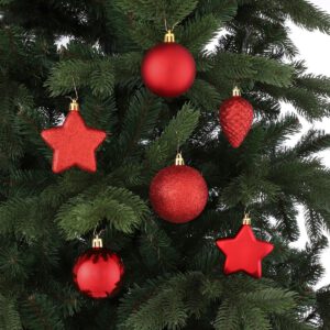 Kunststoff-Weihnachtskugel-Set mit Spitze – 40 Stück – Ø8 cm – Rot – Bild 2