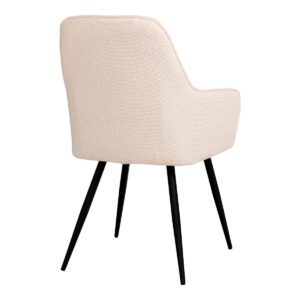 Harbo Dining Chair – Esszimmerstuhl aus Bouclé, weiß mit schwarzen Beinen – 2er-Set – Bild 4