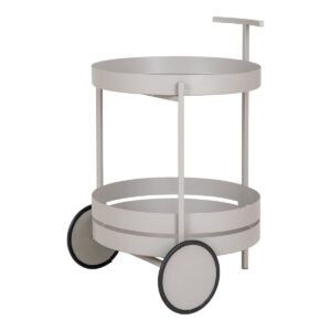 Beja Bar Trolley – Barwagen, Stahl, kühles Grau, 2 Regale, 40 x 49,5 x 61 cm – Bild 5