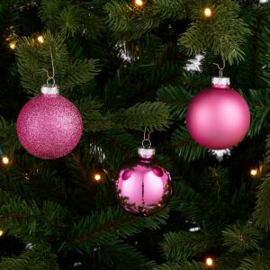 Weihnachtskugel-Set – 26 Stück – Ø7 cm – Glas – Fuchsia – Bild 2