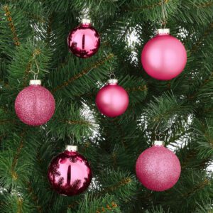 Weihnachtskugel-Set – 26 Stück – Ø7 cm – Glas – Fuchsia – Bild 3