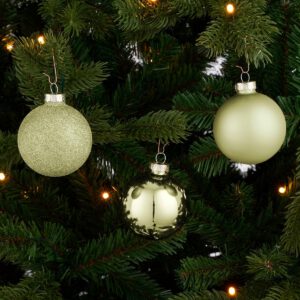 Weihnachtskugel-Set – 26 Stück – Ø7 cm – Glas – Hellgrün – Bild 2