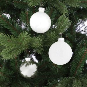 Weihnachtskugel-Set – 26 Stück – Ø7 cm – Glas – Weiß – Bild 2