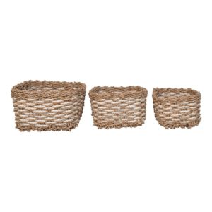 Pala Basket - Korb, Seegras/Papier, natur/weiß, 3er-Set – Bild 2