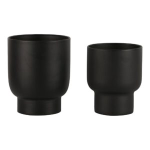 Fulda Planter - Pflanzgefäß, Metall, schwarz, 2er-Set – Bild 2