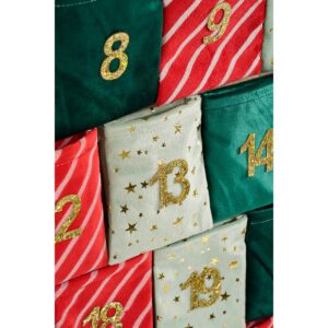 Adventskalender – L72 x B1 x H51 cm – Filz – Grün, Rot – Bild 3