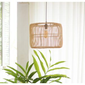 Rattanlampe | Boho Lampenschirm | Pendelleuchte LIKU (2 Größen) – Bild 5