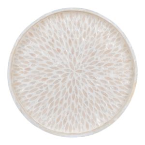 Tablett - Tablett, Bambus/Capiz, Beige, 40x40x3,5 cm – Bild 3