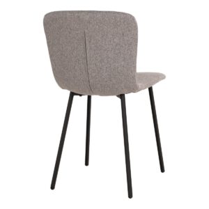 Halden Dining Chair – Esszimmerstuhl, hellgrau mit schwarzen Beinen – 2er-Set – Bild 4