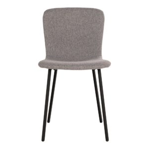 Halden Dining Chair – Esszimmerstuhl, hellgrau mit schwarzen Beinen – 2er-Set – Bild 2