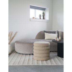 Brooklyn Pouf – Pouf mit Stauraum, lockig, beige, Ø44x44 cm – Bild 2